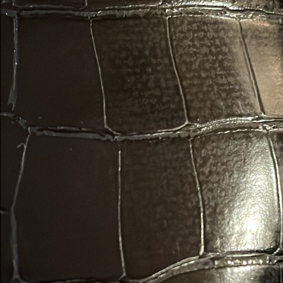 ASOS DESIGN vegan leather ballet flats w/metal bamboo ring in black croc size 5 - Picture 2 of 10